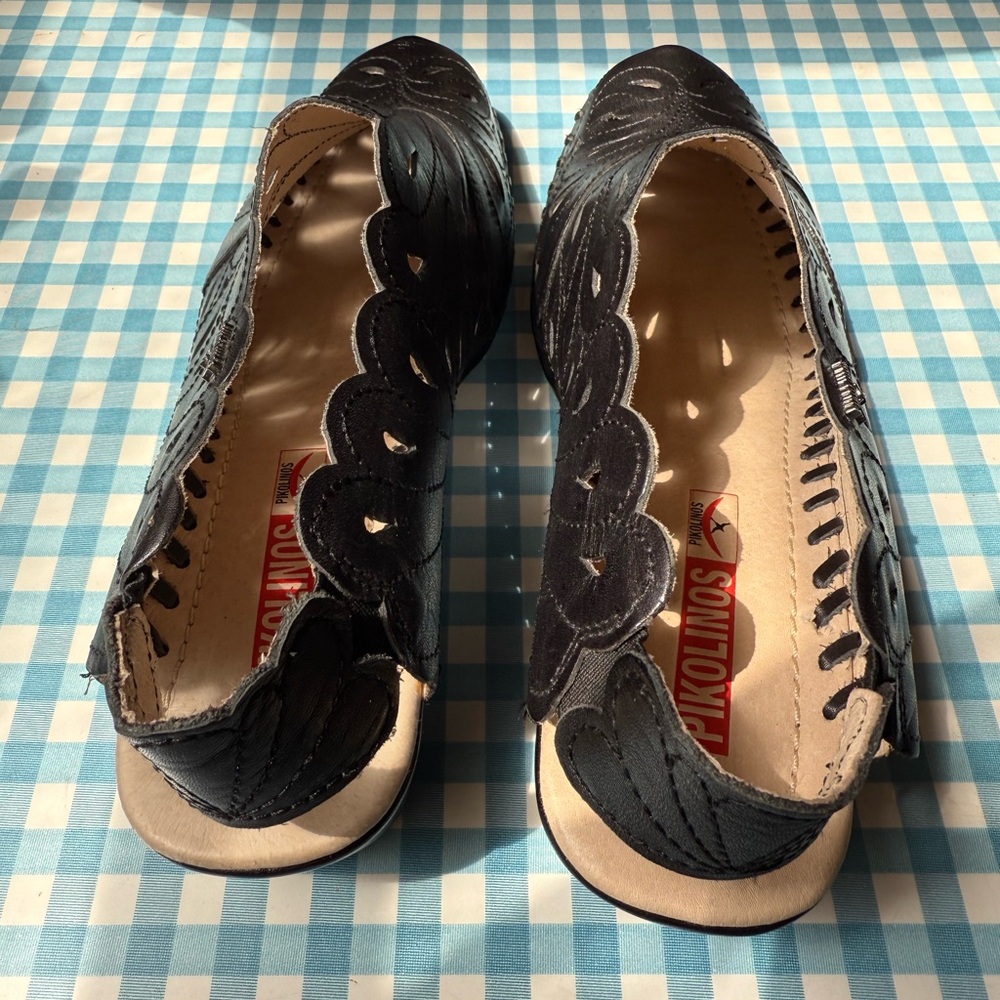 Gorgeous Pikolinos Women Size EU41/US10-10.5 NWOB Black Leather Cutout Shoes - Picture 3 of 8